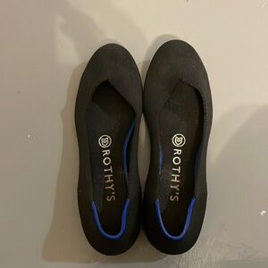 Rothys Black Size 6.5 Round Toe Flats